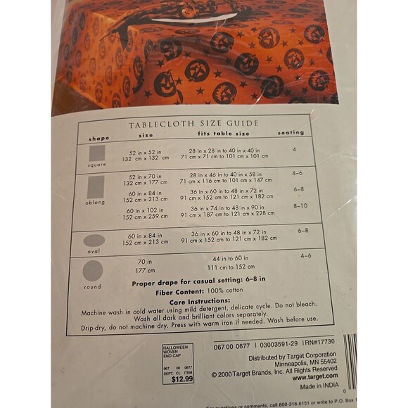 Pumpkin Pie Oblong Halloween fall Home for the Holidays Tablecloth 60" x 102" - Picture 6 of 6